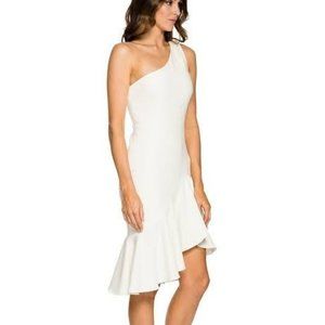 LIKELY White One Shoulder Dress